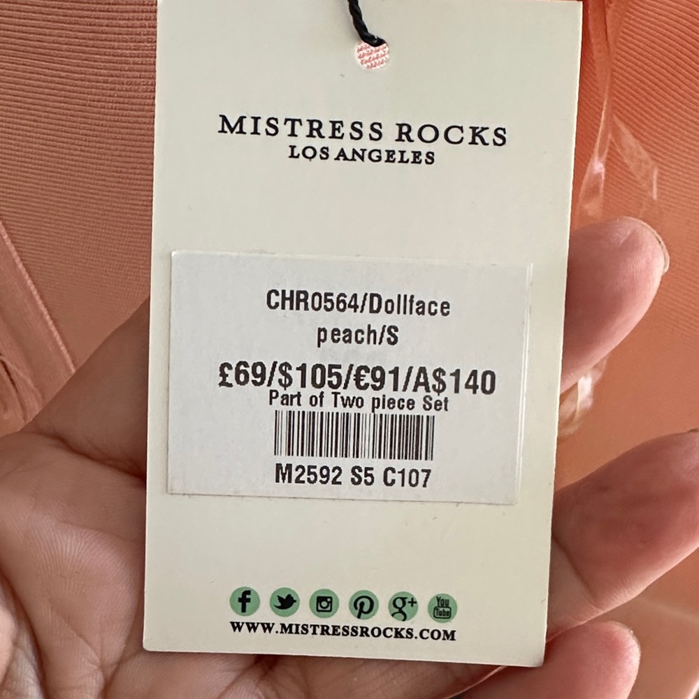 Mistress Rocks orange Halter Crop Top - Picture 4 of 7